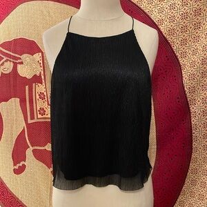 EUC Cotton Candy strappy black shiny party top